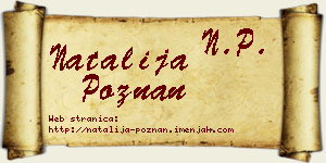 Natalija Poznan vizit kartica